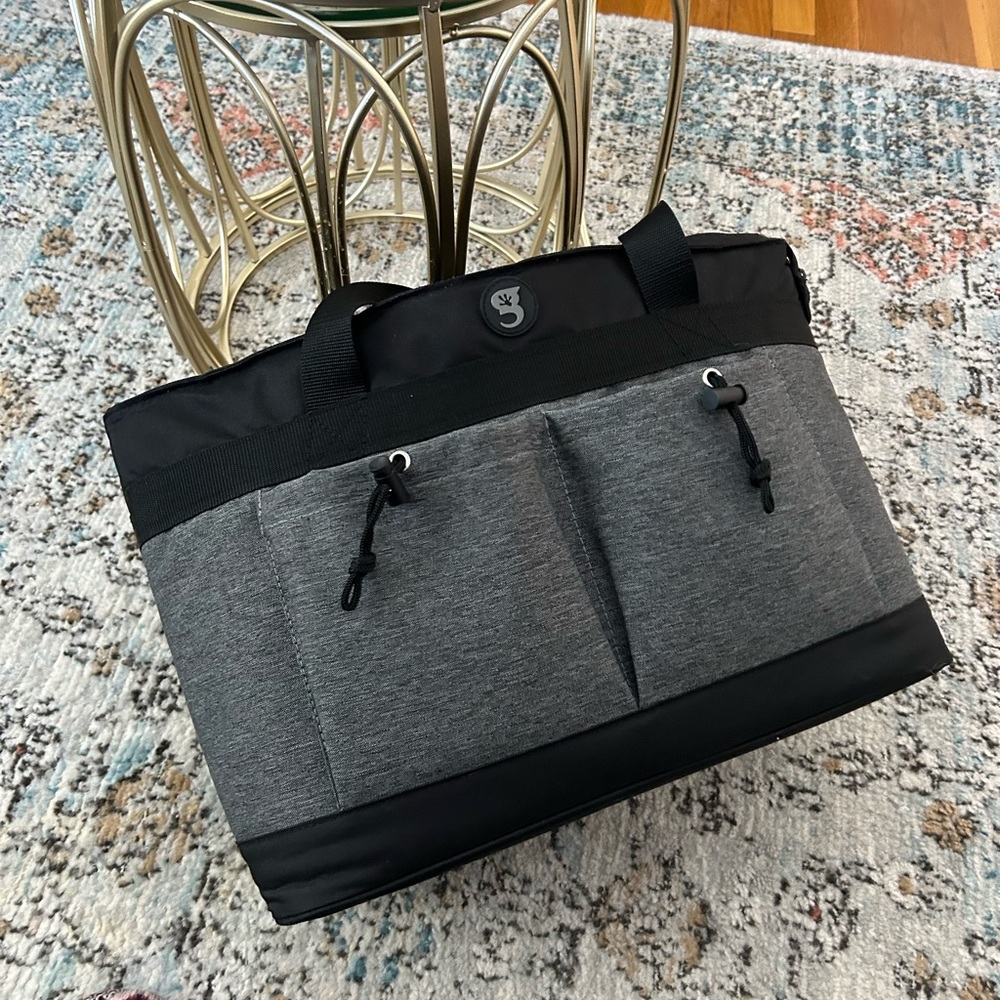 Stylish Black and Gray Duffel Bag